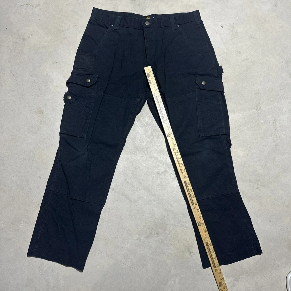 Carhartt Cargo Pants Men's SZ 36x30 Black B342-BLK Relaxed Fit Ripstop Workwear